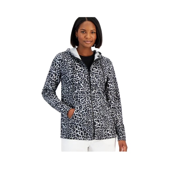 Ideology Jackets & Blazers - Ideology Animal Print Full Zip Fleece Hoodie Jacket NWT Size S